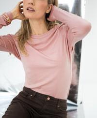 Luxury T-shirt long sleeve LA JANE Dusty pink