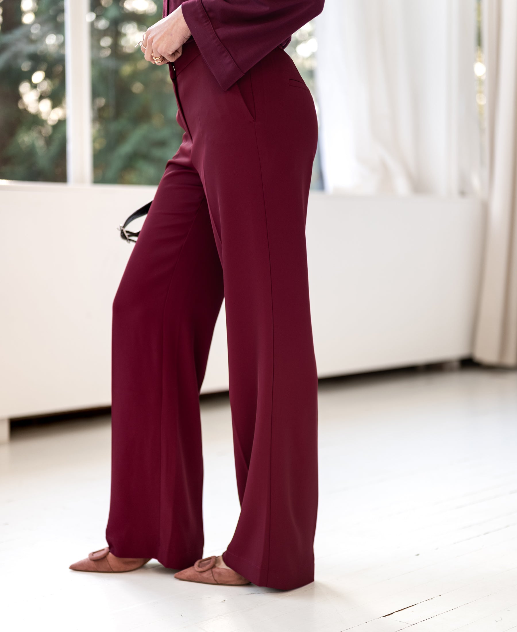 Supple pants LA JOELLE Wine