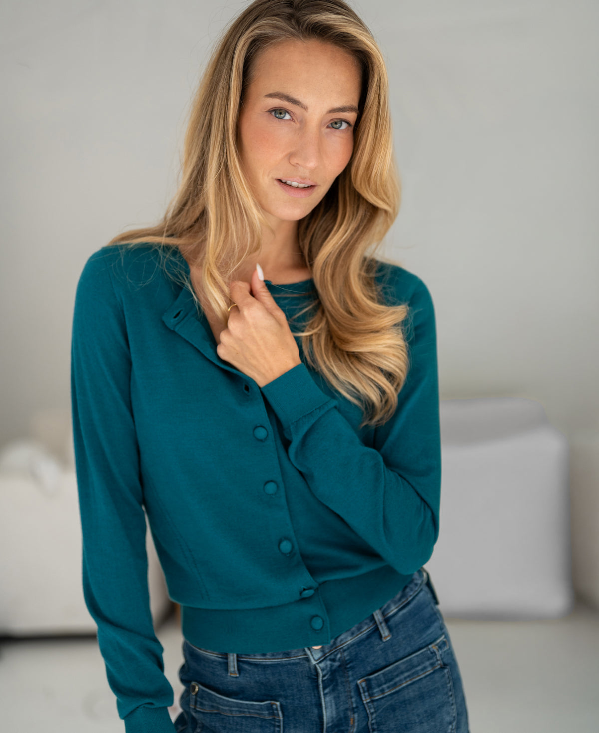 Merino vestje LA JULIETTE Dark Teal