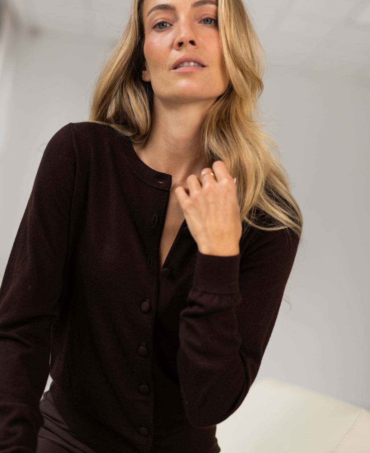 Merino vestje LA JULIETTE Pure Choco