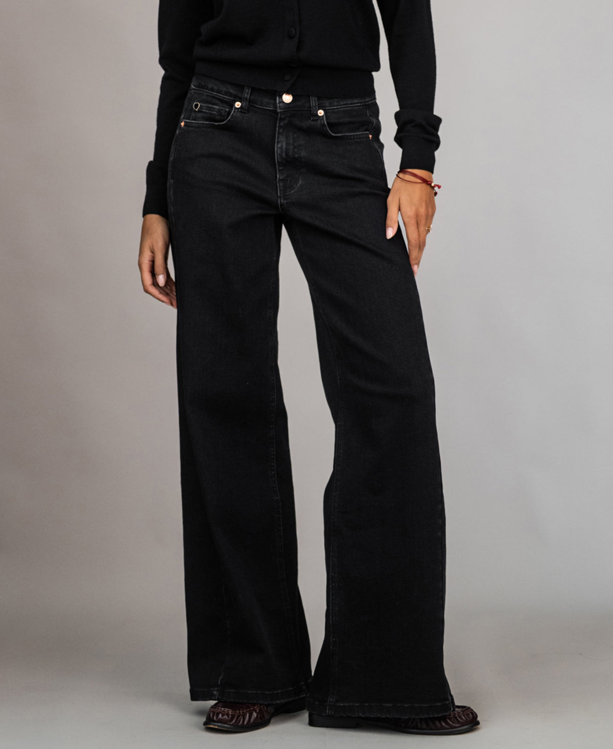 Wide leg jeans LE SPICE Black denim