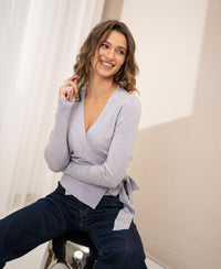 Wrap cardigan LA KELLY Light Gray