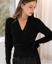 Wickel-Strickjacke LA KELLY Schwarz