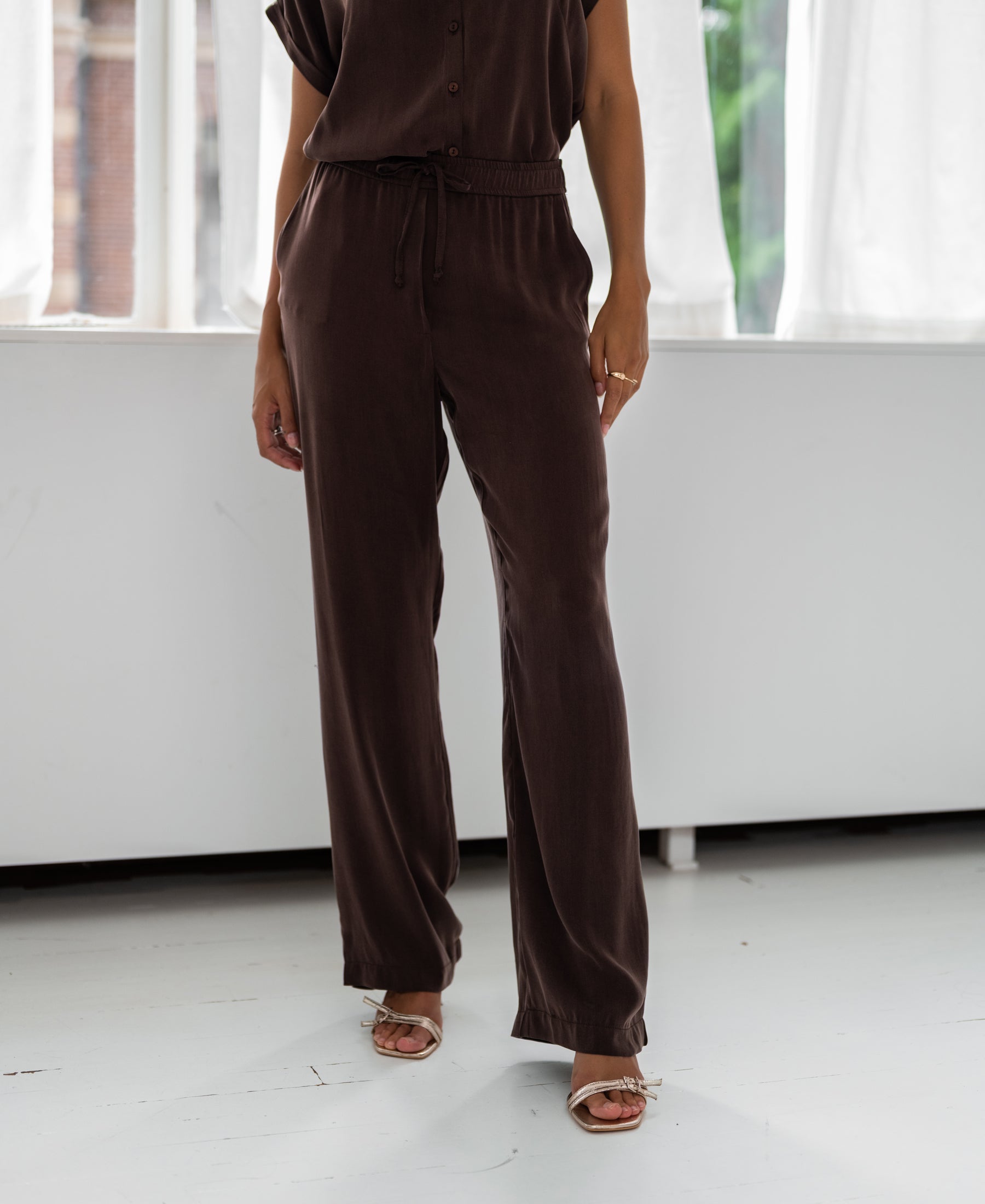 Cupro-Hose LA LAUREN Kakao