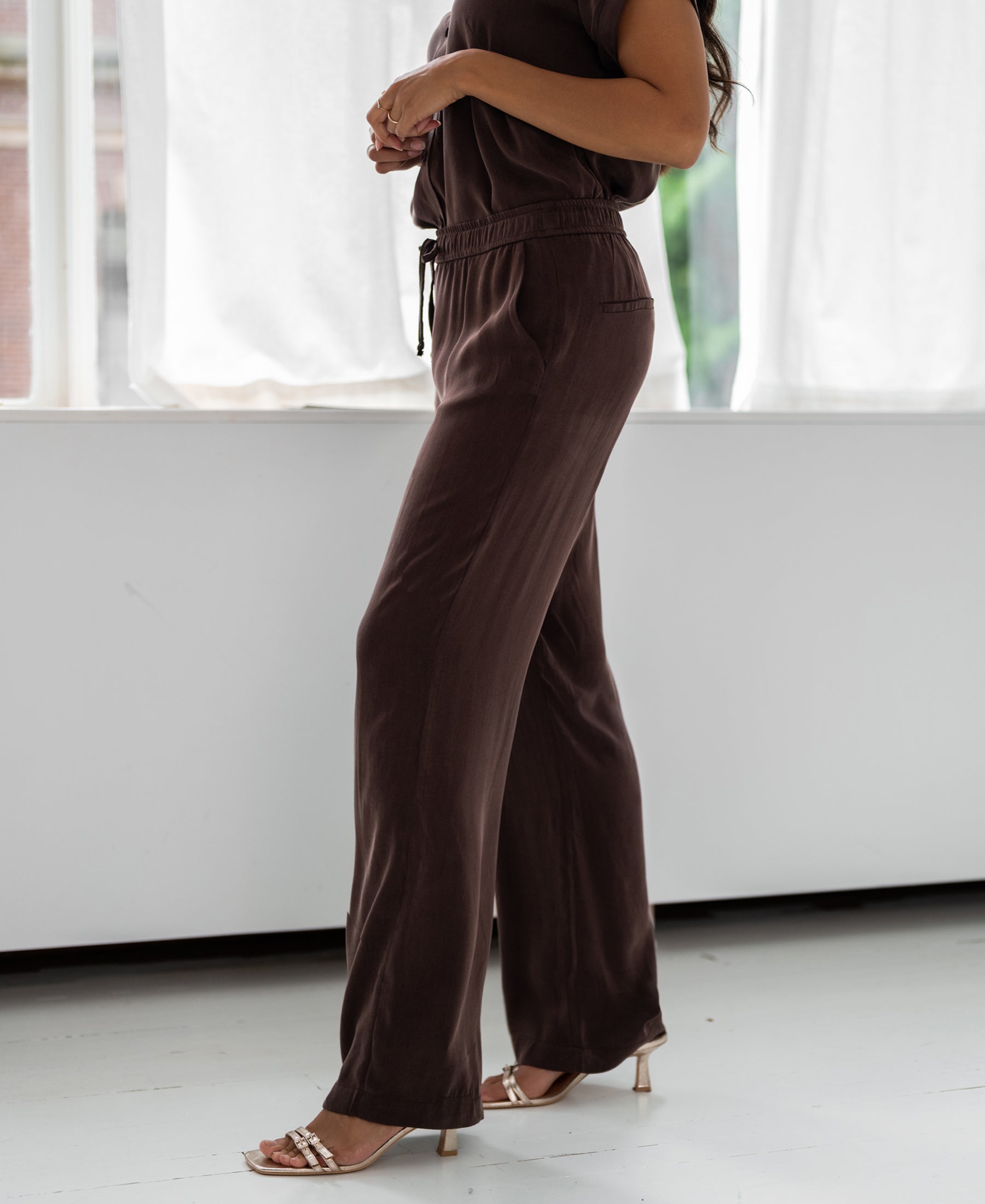 Cupro-Hose LA LAUREN Kakao