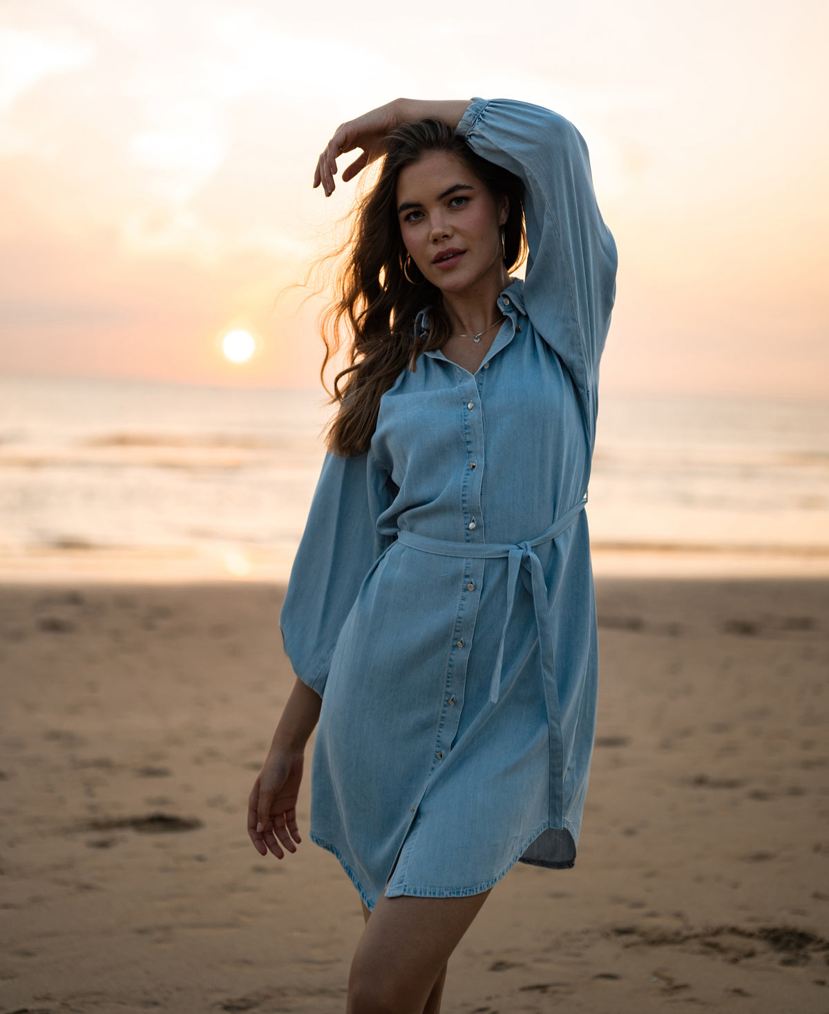 bleached shirt dress Kenzo Soft Stone Bleached Denim Dress in Bleached Blue