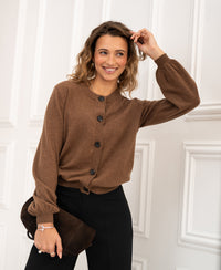 Vest ronde hals LA LEA Tobacco