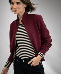 Merino bomber jacket LA MILA Dark Red