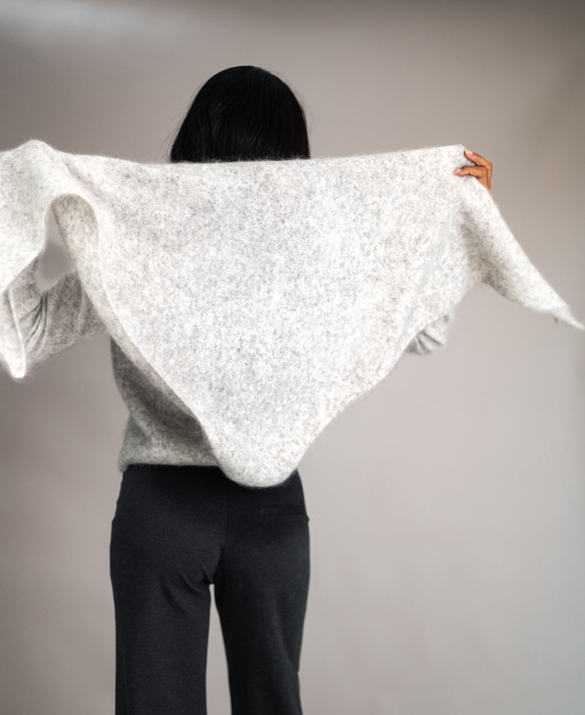Mohair-Schal LA LILOU Silbergrau
