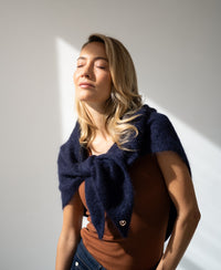 Soft Mohair Scarf LA LILOU Navy