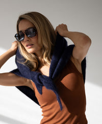 Soft Mohair Scarf LA LILOU Navy