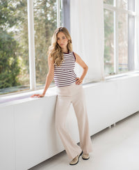 Striped top LA LILY Ivory-wine red