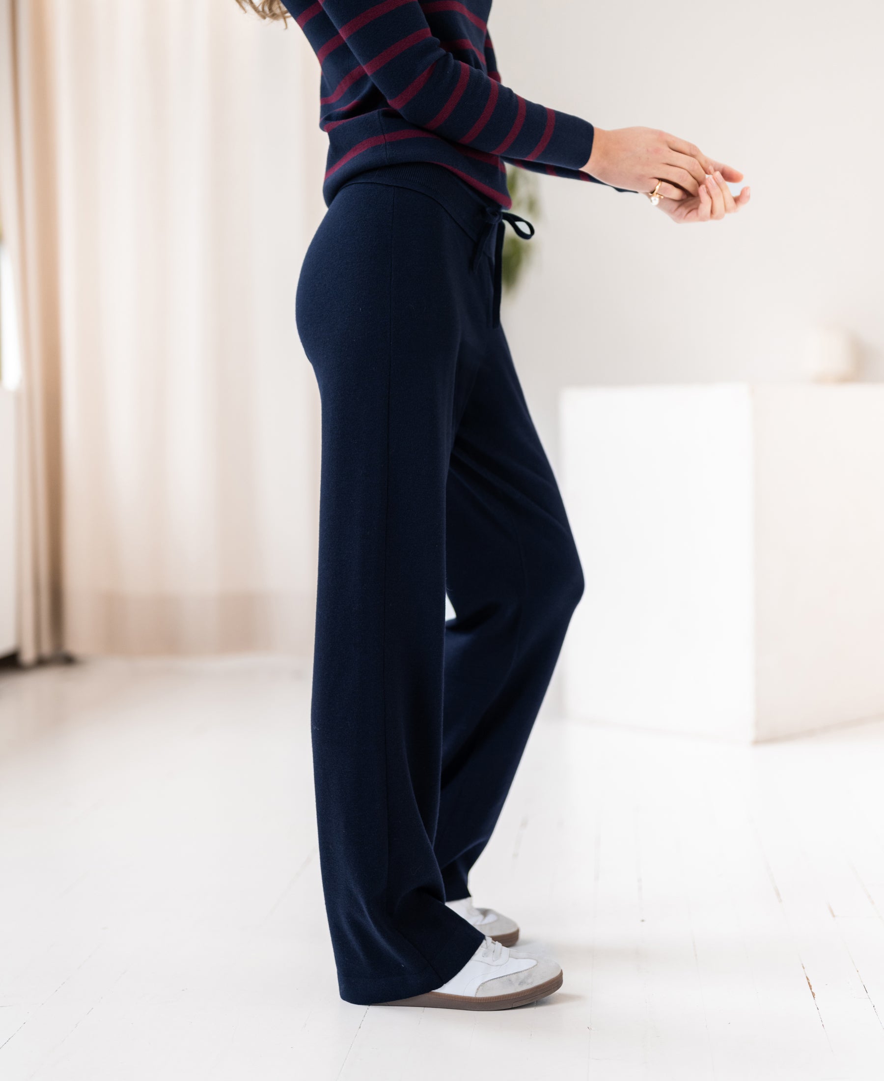 Gebreide broek LE LOURDES Donkerblauw