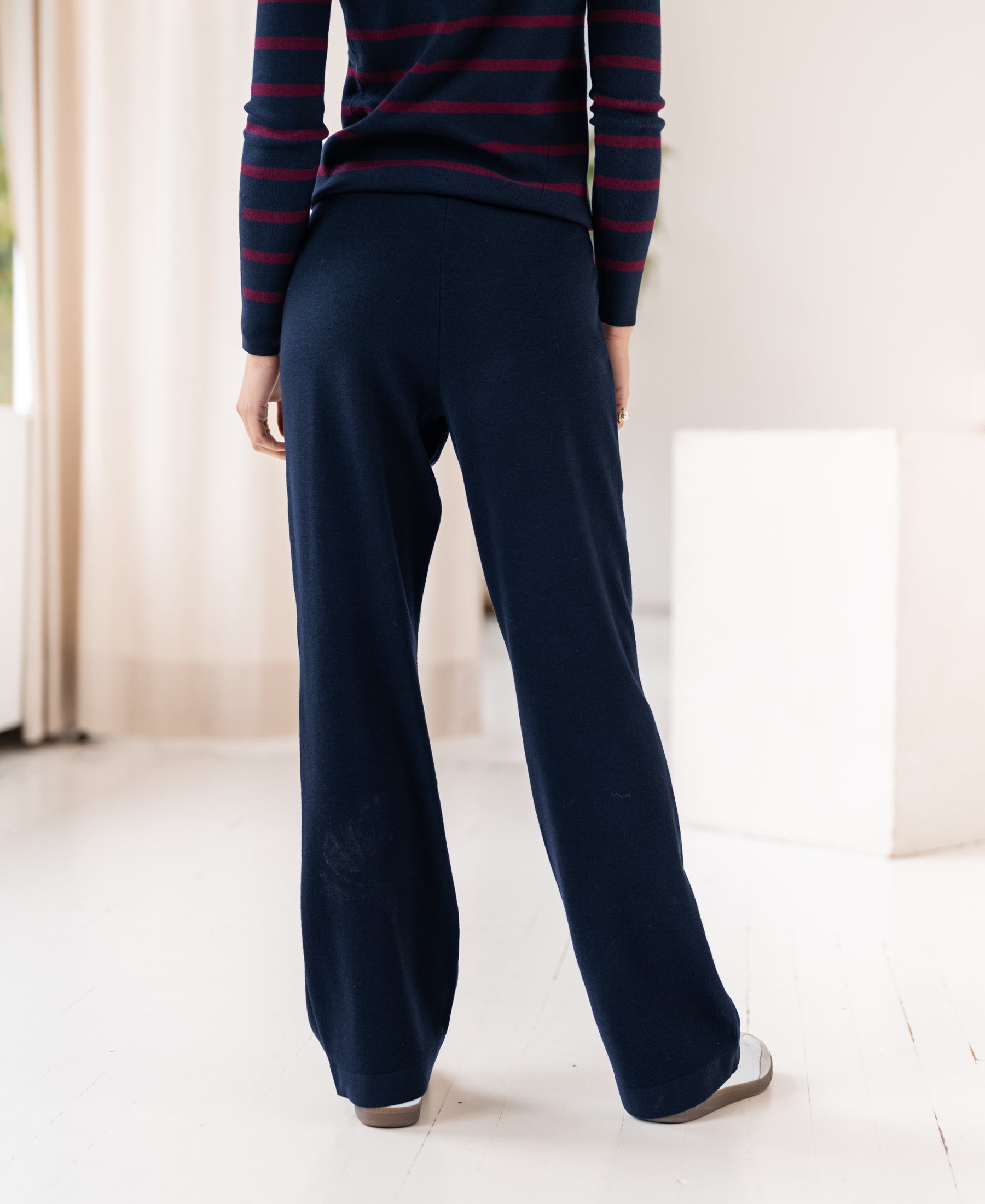 Gebreide broek LE LOURDES Donkerblauw