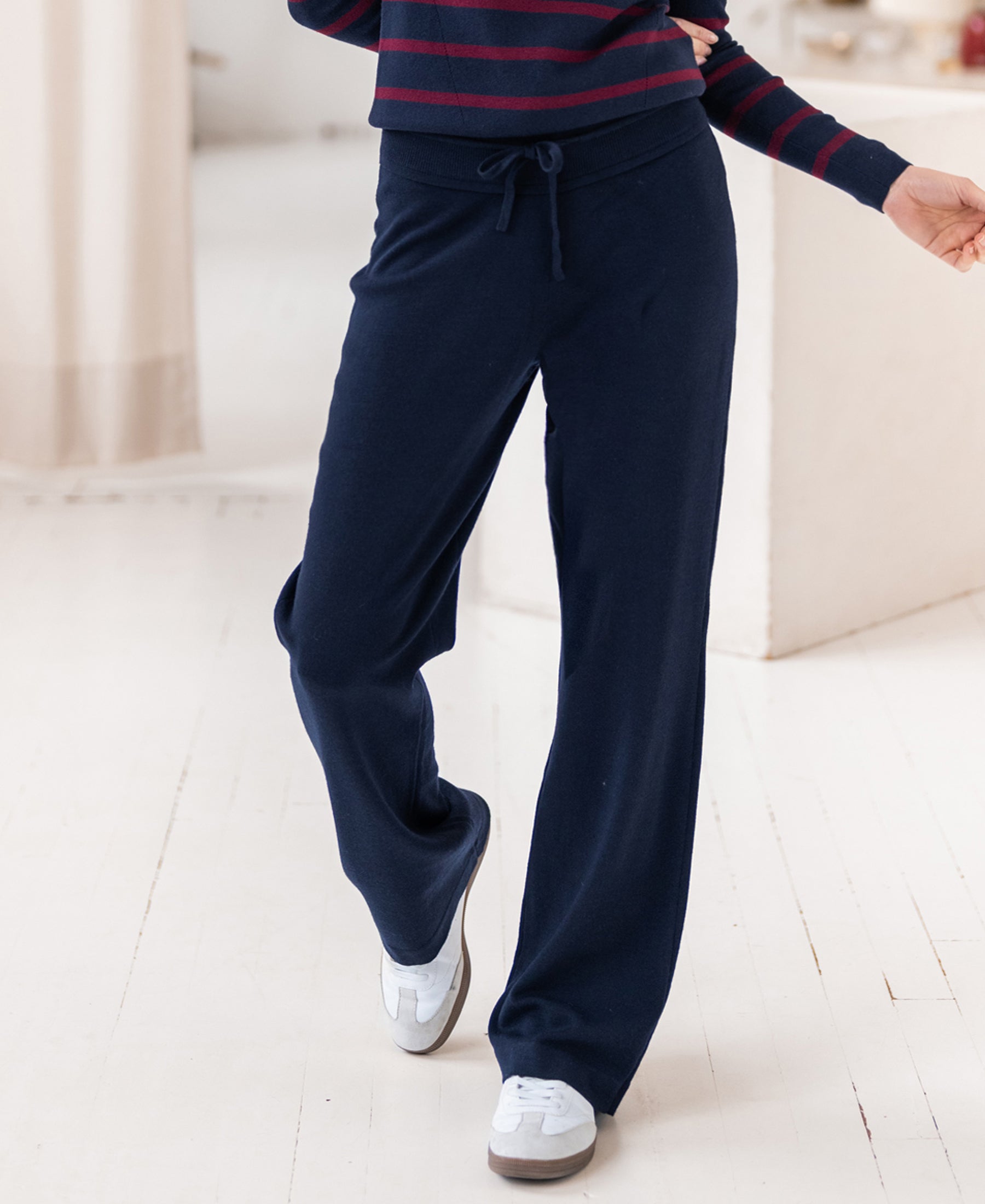 Gebreide broek LE LOURDES Donkerblauw