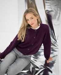 Merino cardigan LA LYON Cassis
