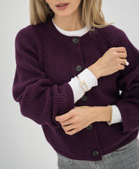 Merino cardigan LA LYON Cassis