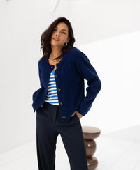 Merino cardigan LA LYON Navy