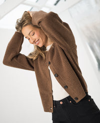 Merino cardigan LA LYON Tobacco