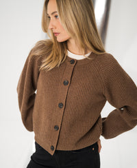 Merino cardigan LA LYON Tobacco