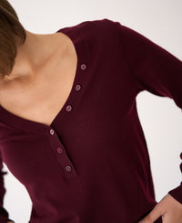 Merino Sweater with Button Detail LA MADELEINE Bordeaux