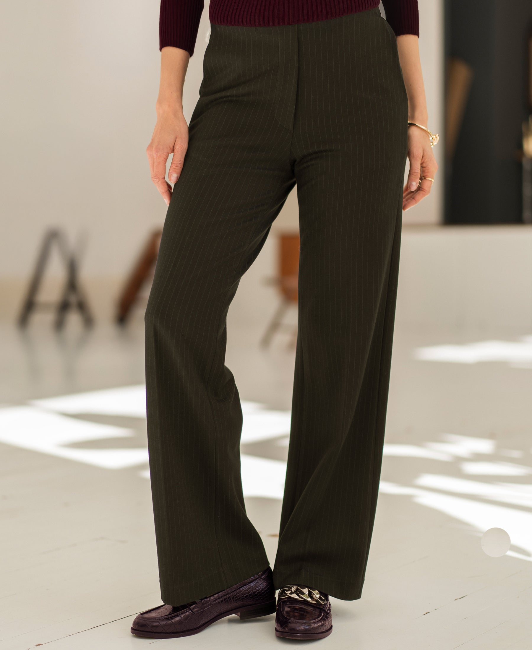 Krijtstreep pantalon LE MALO Donkerbruin