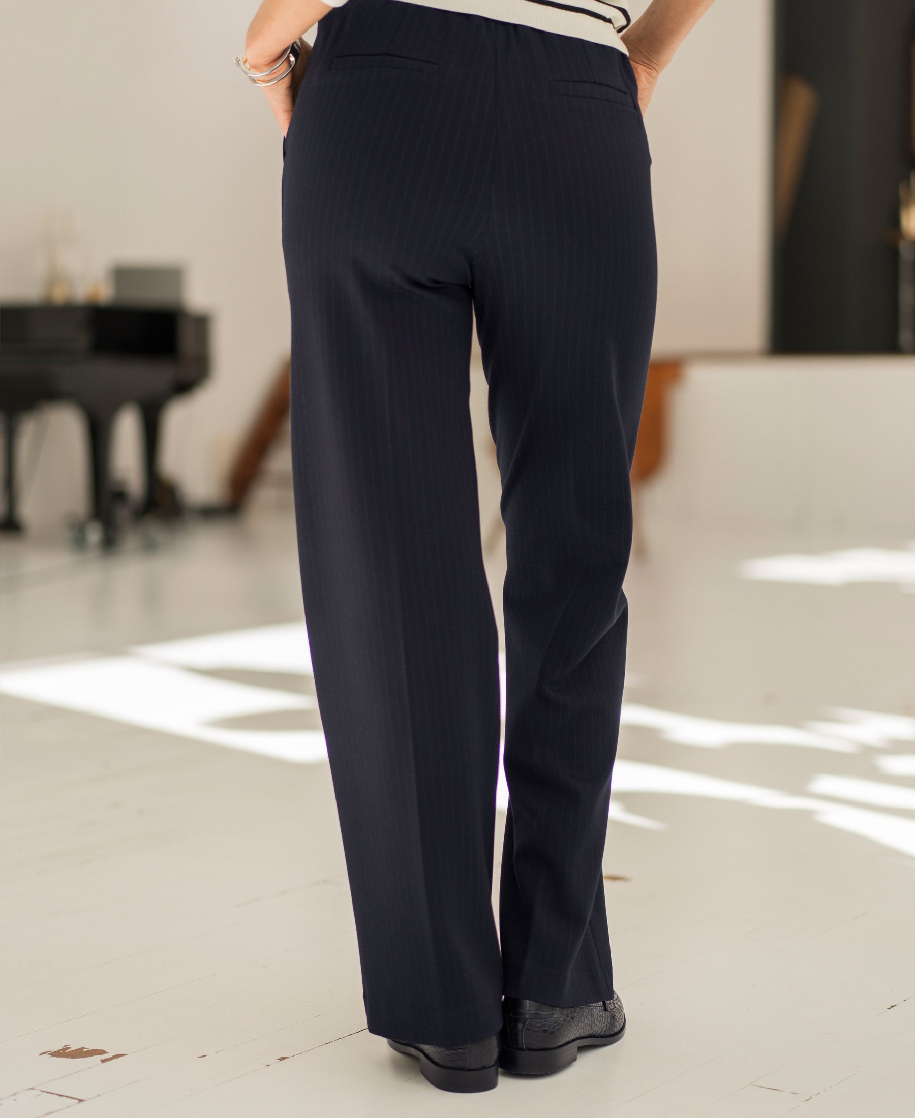 Krijtstreep pantalon LE MALO Donkerblauw