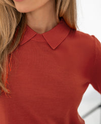 Merino-Pullover mit Polokragen von LA MARCEAU, Modell „Cayenne“