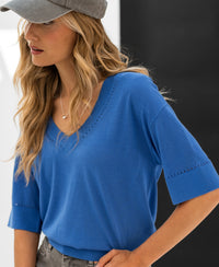 Silk sweater LE MARDY Blue