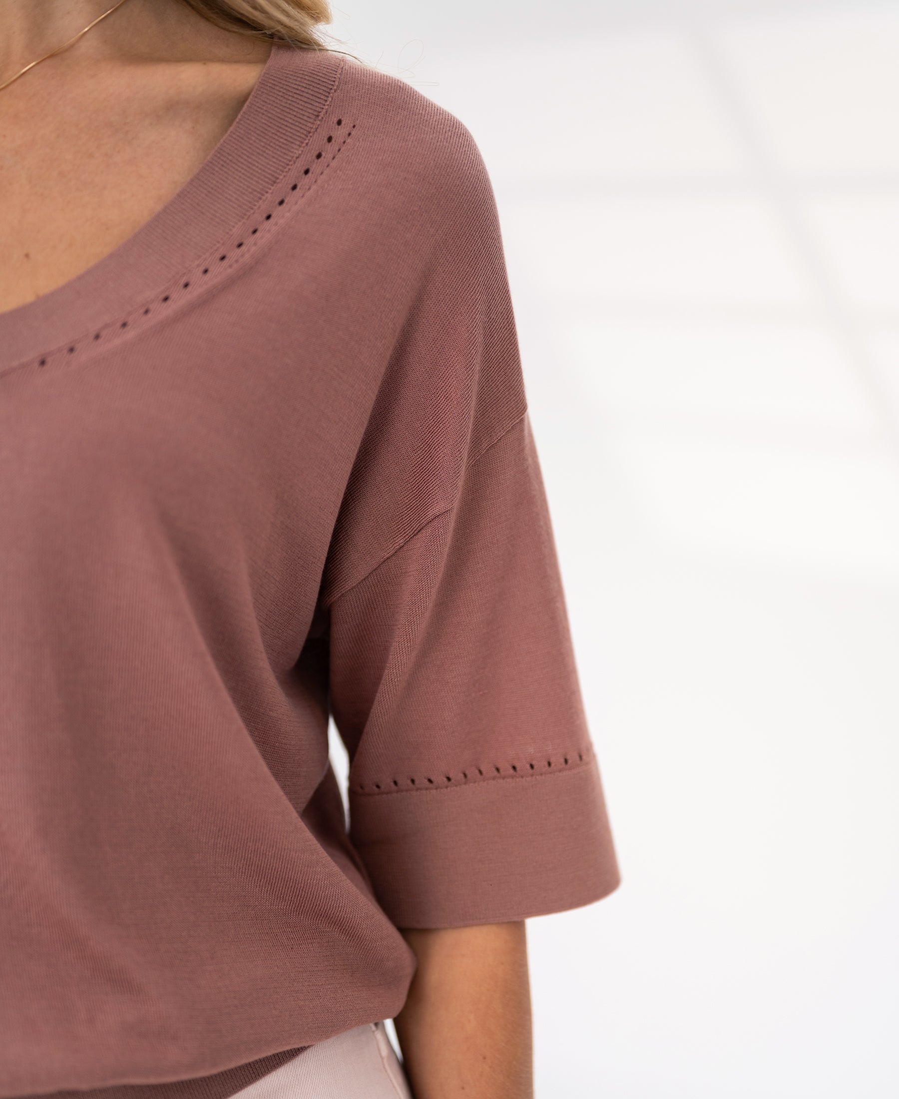 Top met zijde LE MARDY Desert rose