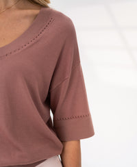 Top met zijde LE MARDY Desert rose