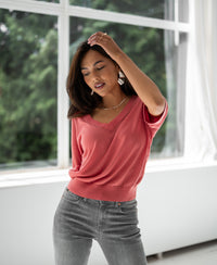 Top met zijde LE MARDY Flamingo