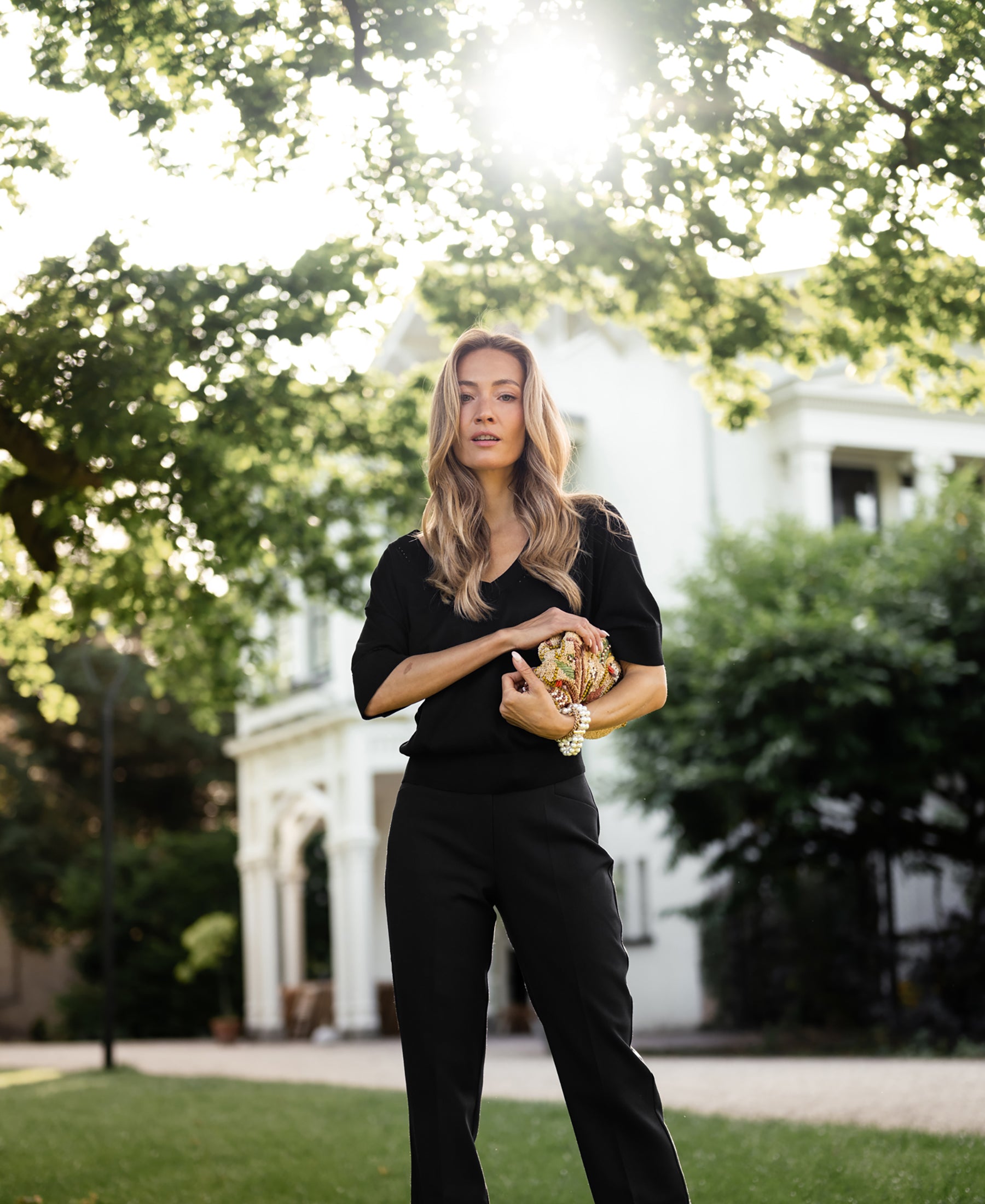 Black silk blend LE MARDY top by PLEIN PUBLIQUE.