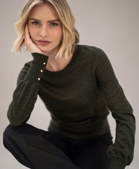 Merino wool sweater LA MARIS Dark green - gold