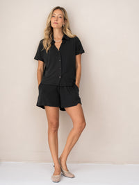 Jersey-Rippshorts LA EMILIA Anthrazit