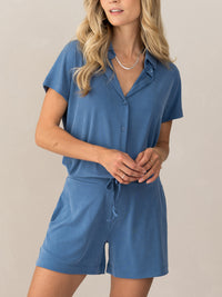 Jersey-Rippbluse MASON Jeans blau