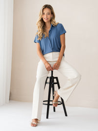 Jersey-Rippbluse MASON Jeans blau