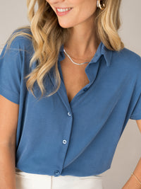 Jersey-Rippbluse MASON Jeans blau