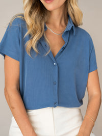 Jersey-Rippbluse MASON Jeans blau