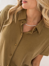 Jersey-Rippbluse MASON Olive