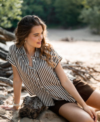 Blouse LA MICHELLE Brown Striped
