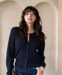Struktur Strickjacke LA MIKI Dunkelblau