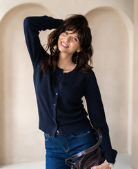 Struktur Strickjacke LA MIKI Dunkelblau