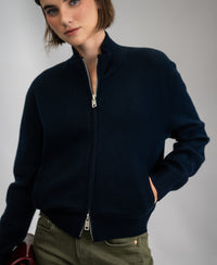 Merino-Bomberjacke LA MILA Dunkelblau