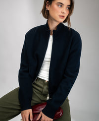 Merino-Bomberjacke LA MILA Dunkelblau