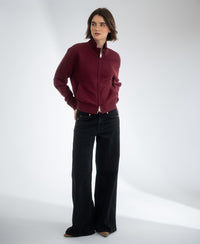 Merino bomber jacket LA MILA Dark Red