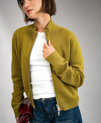Merino-Bomberjacke LA MILA Olivgrün