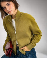 Merino-Bomberjacke LA MILA Olivgrün