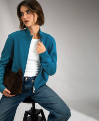 Merino bomber jacket LA MILA Petrol