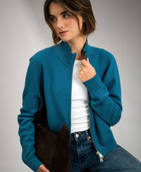 Merino bomber jacket LA MILA Petrol